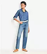 High Rise Straight Jeans in Authentic Vintage Mid Wash | LOFT