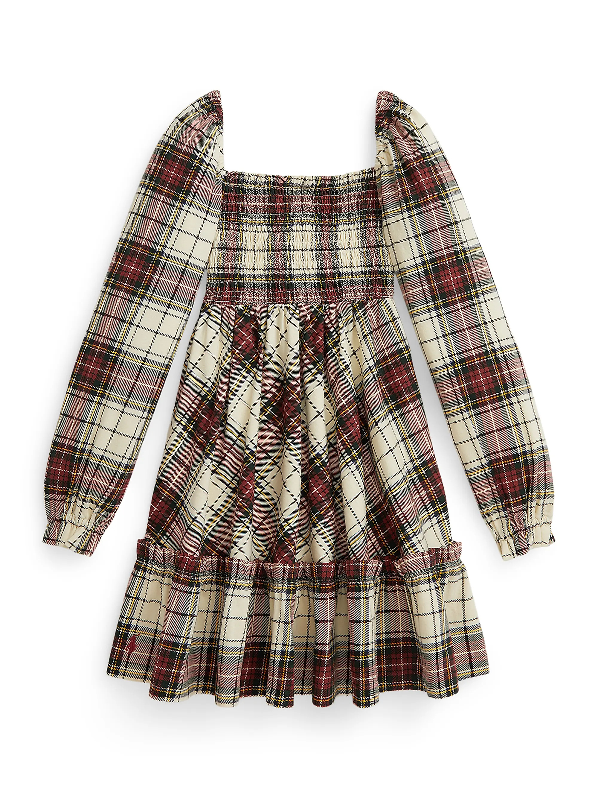 Little Girl's & Girl's Smocked Plaid Cotton Squareneck Dress | Saks Fifth Avenue