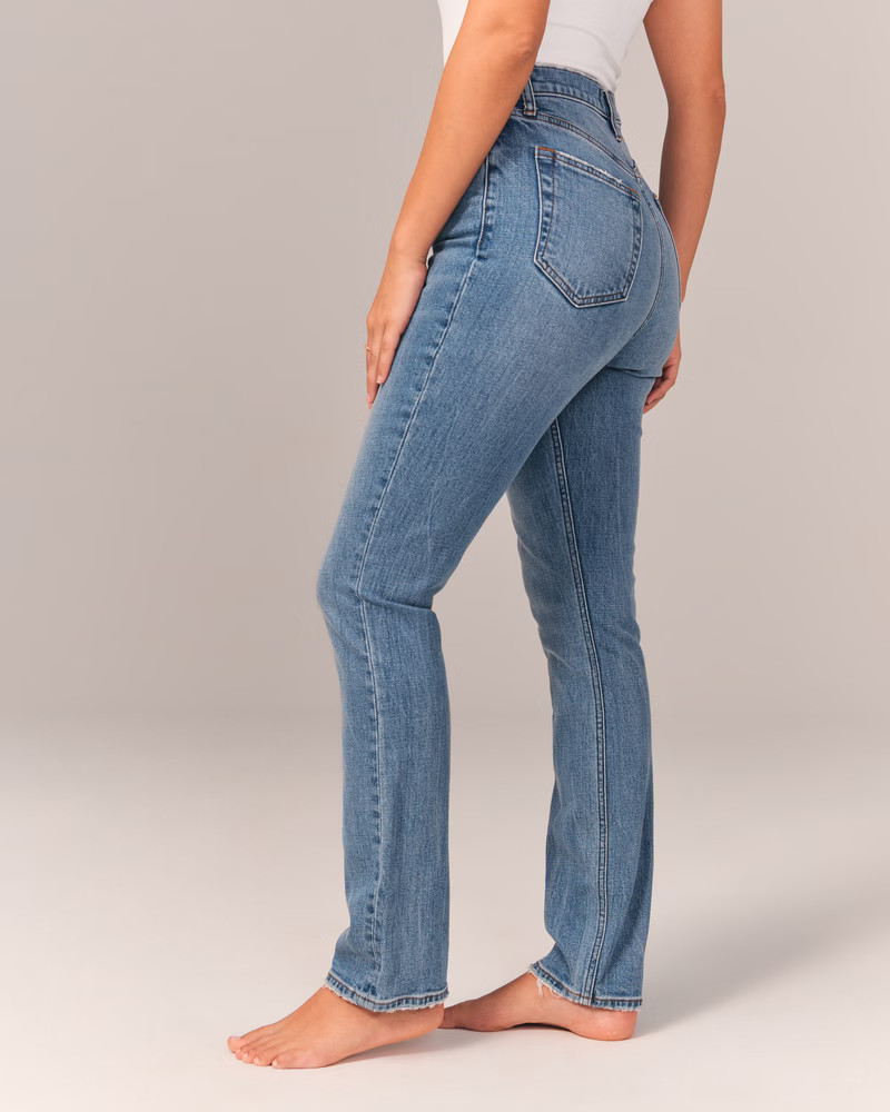 Women's Curve Love Ultra High Rise Slim Straight Jeans | Women's Bottoms | Abercrombie.com | Abercrombie & Fitch (US)