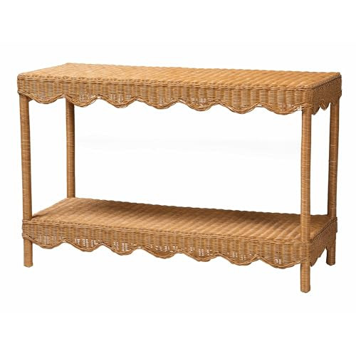 bali & pari Oteria Scalloped Natural Rattan Console Table, Light Honey | Amazon (US)