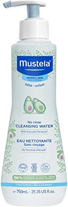 Mustela Baby Cleansing Water - No-Rinse Micellar Water - with Natural Avocado & Aloe Vera - for B... | Amazon (US)