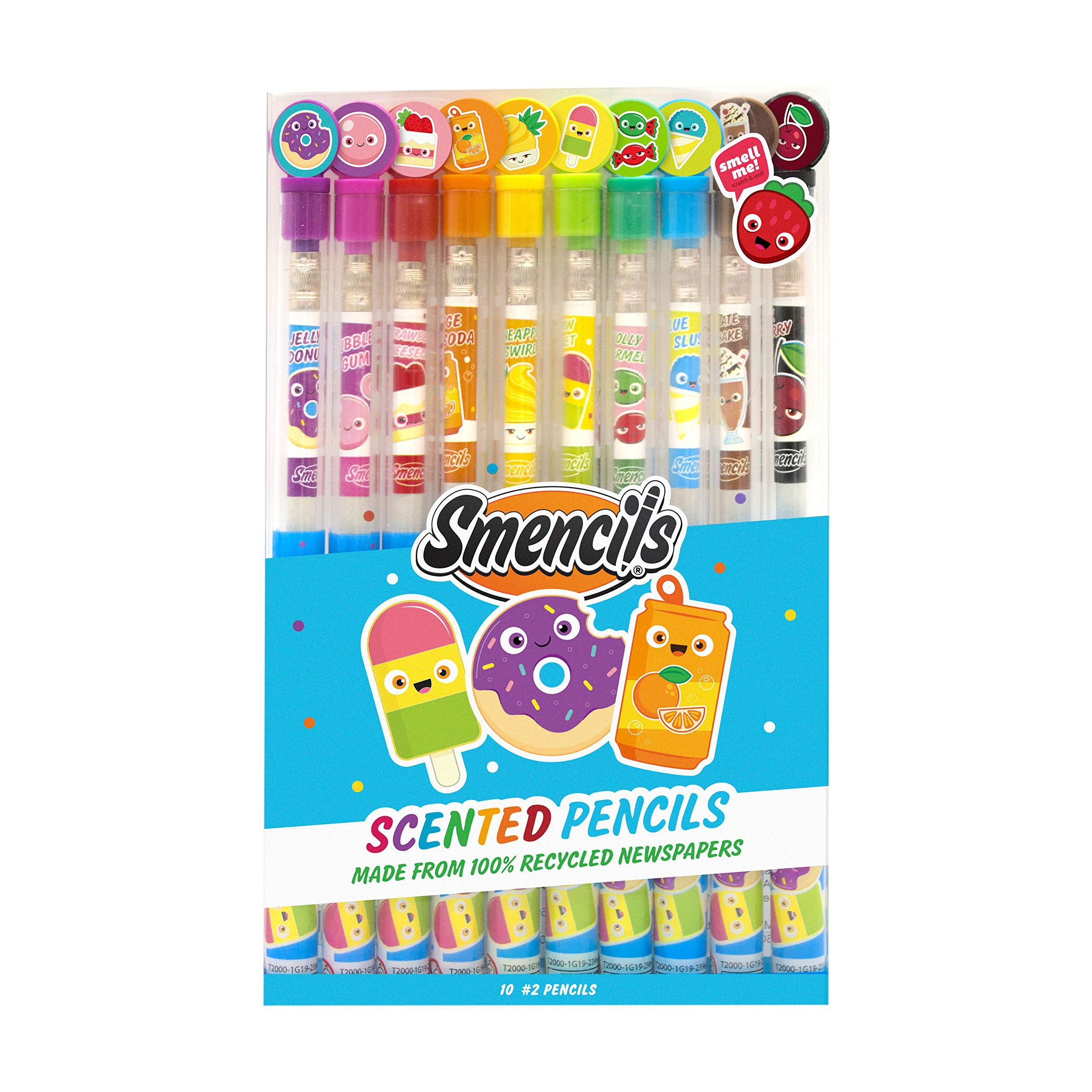 Smencils - Patented Gourmet Scented Graphite HB #2 Pencils Made from Recycled Newspapers, 10 Coun... | Amazon (US)