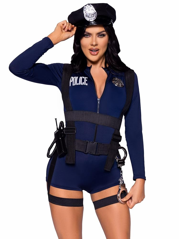 Leg Avenue Women's 6 Pc Handcuff Hottie Cop Costume | Amazon (US)