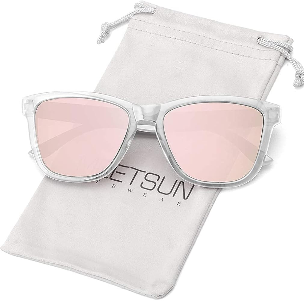 Amazon.com: MEETSUN Polarized Sunglasses for Women Men Classic Retro Designer Style (Clear Frame/... | Amazon (US)