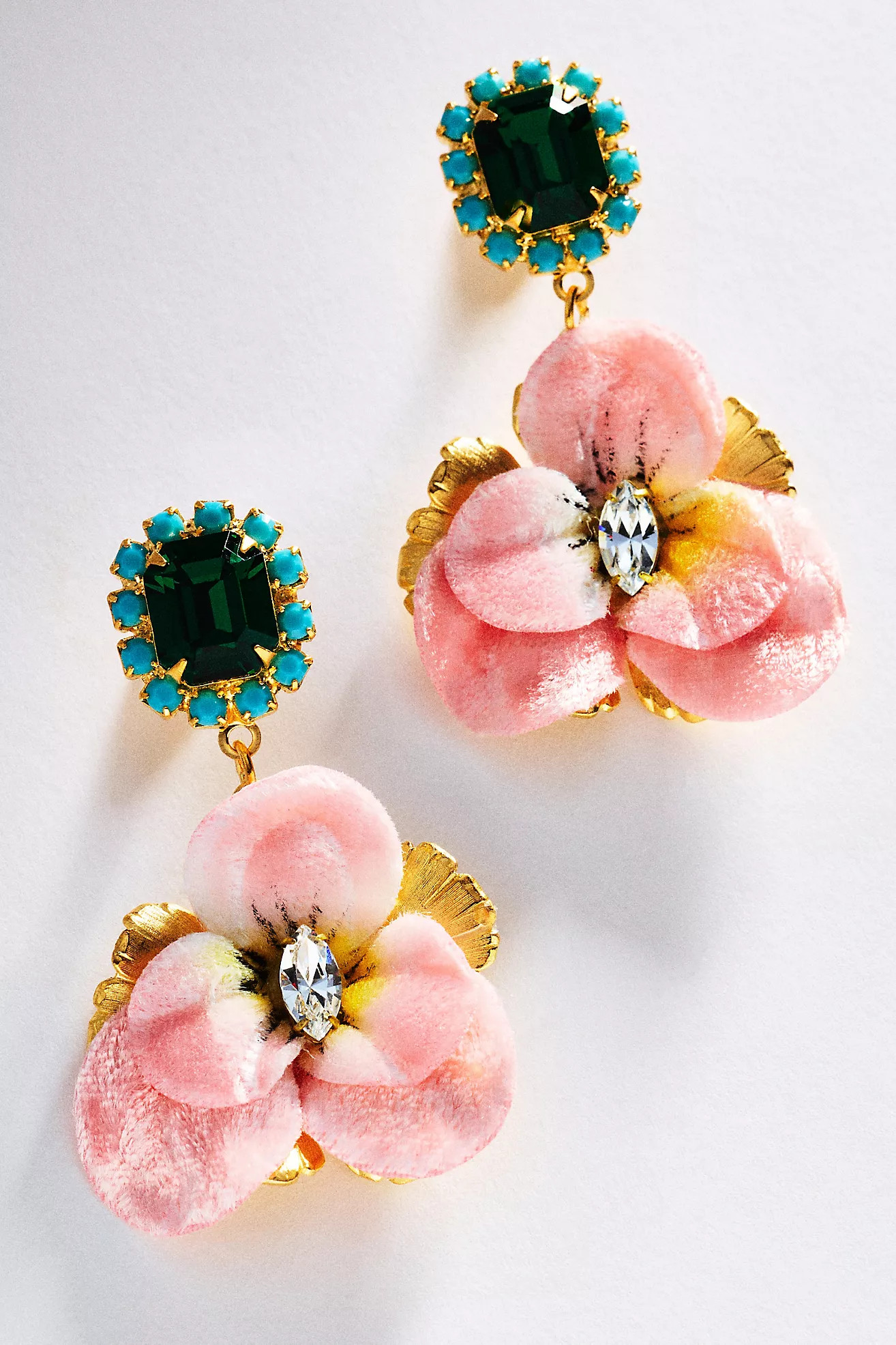 The Pink Reef Pansy Drop Earrings | Anthropologie (US)