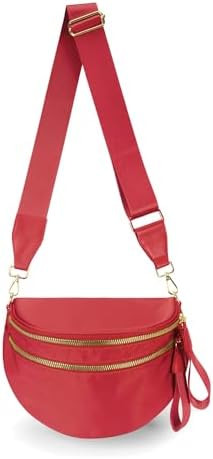 Spacious Nylon Crossbody Bag Bum Bag Handbags Wallets Purses Trendy Shoulder Bag for Women | Amazon (US)