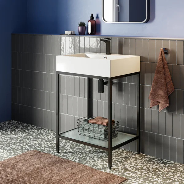 24'' Free-standing Single Bathroom Vanity with Ceramic Vanity Top | Wayfair North America