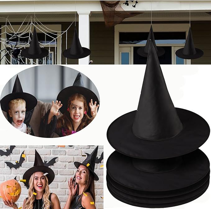 Halloween Witch Hat Cap Halloween Witch Costume Accessory for Halloween Party Favor, Black（8PCS... | Amazon (US)