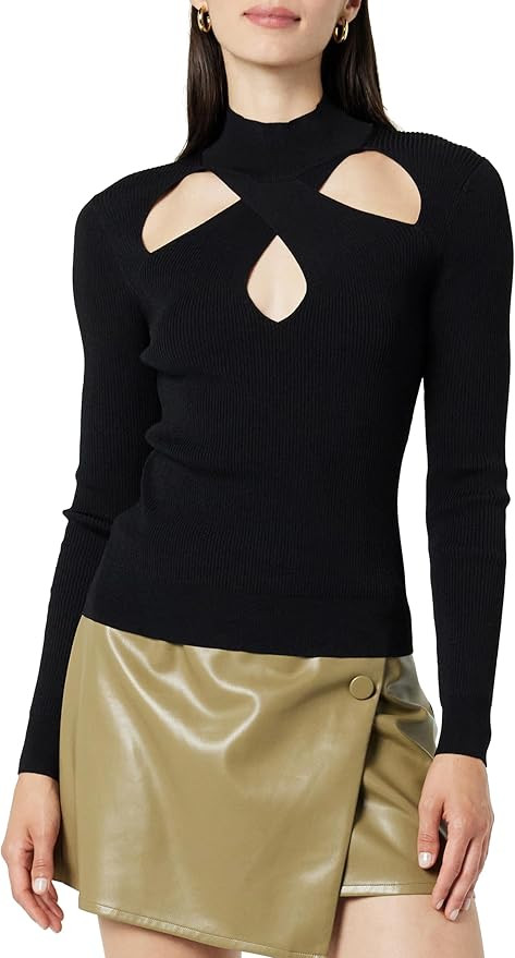 The Drop Women's Cecilia Mock Neck Cutout Sweater | Amazon (US)