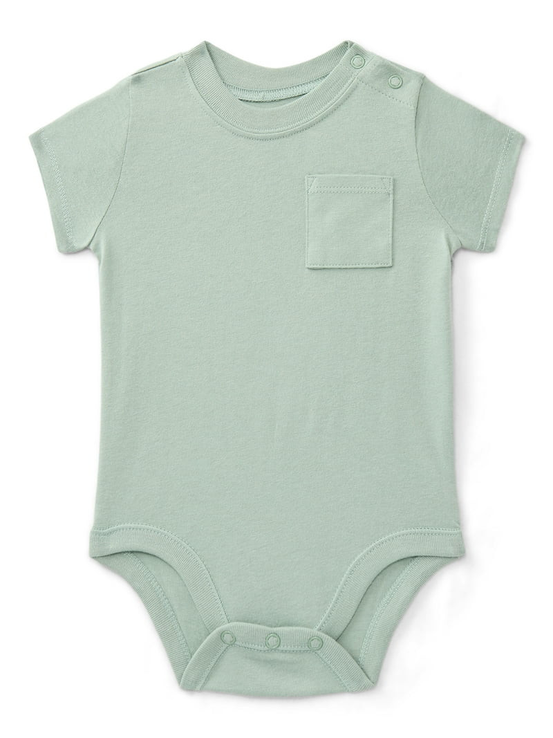 Wonder Nation Baby Boys Pocket Bodysuit with Short Sleeves, Sizes 0M-24M | Walmart (US)