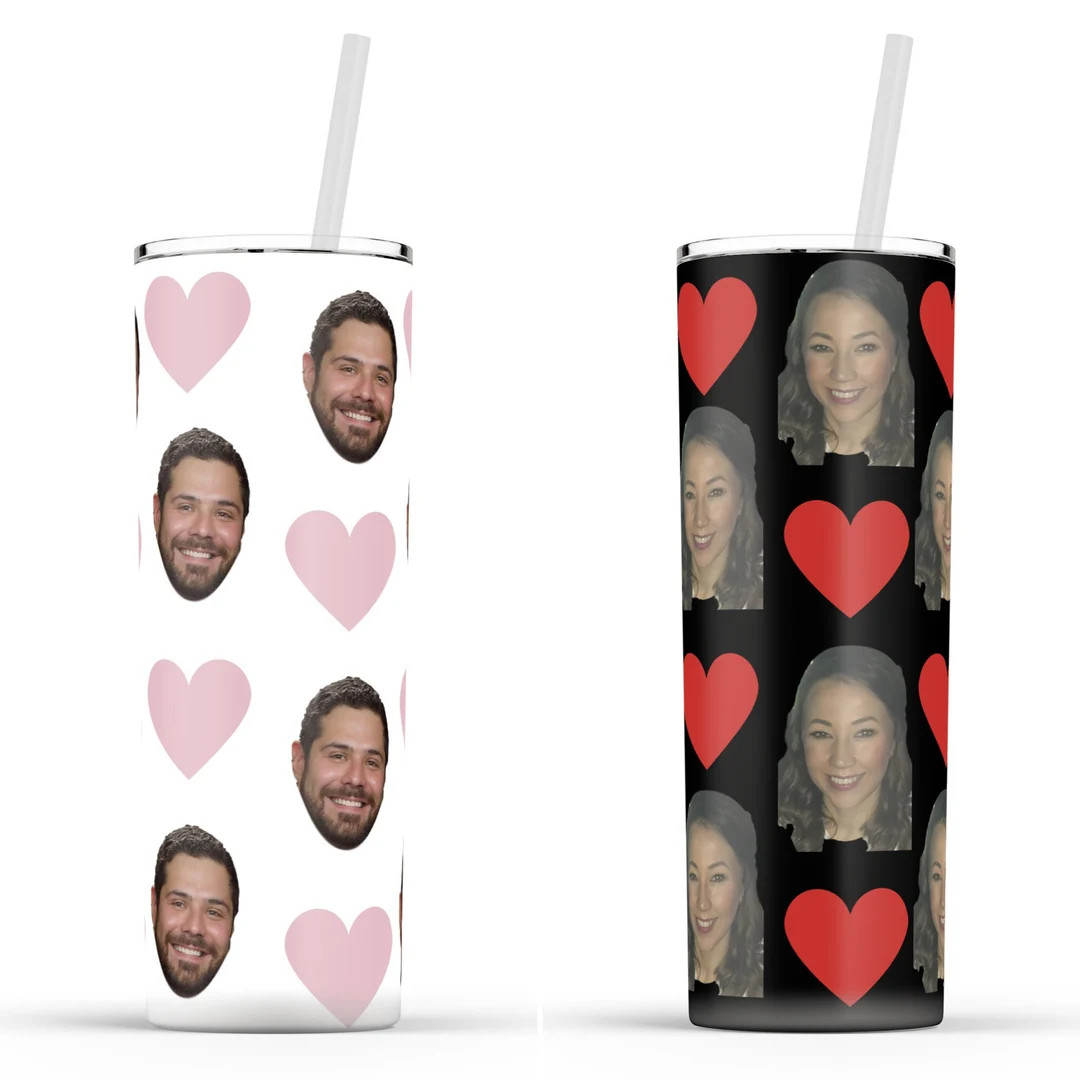 face tumbler, valentines day gift, gift for valentines day, gift for husband, gift for boyfriend,... | Etsy (US)