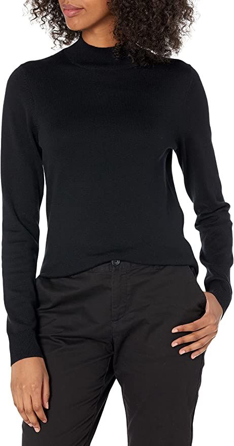 Amazon Essentials Women's Lightweight Long-Sleeve Mockneck Sweater (Available in Plus Size) | Amazon (US)