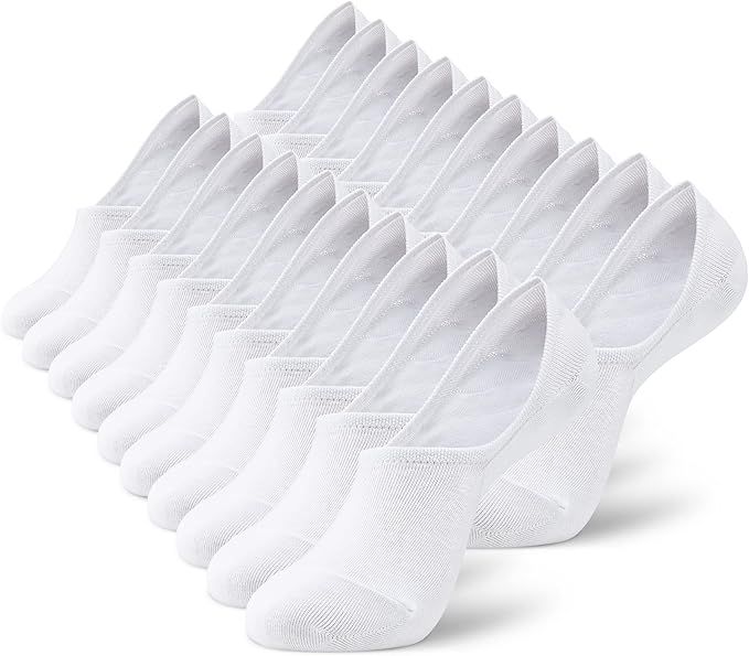 MONFOOT Women's and Men's 10-Pairs Breathable No-Show Non-slip Socks | Amazon (US)