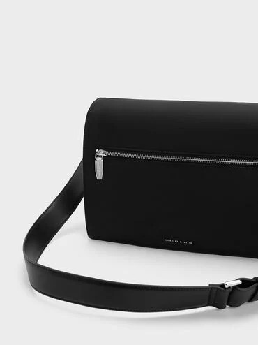 Black Koa Nylon Crossbody Bag | CHARLES & KEITH | Charles & Keith EU