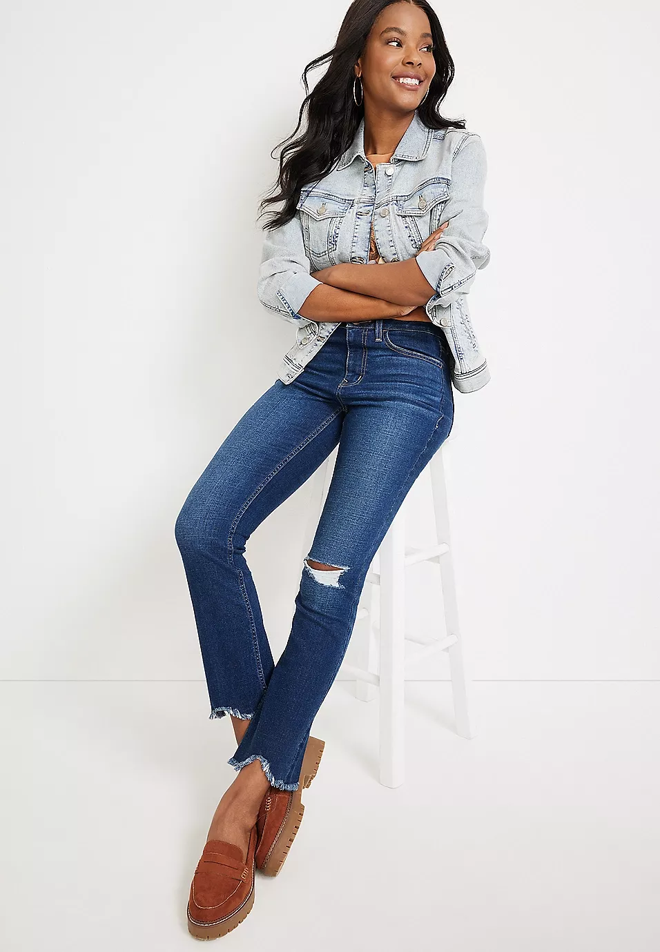 m jeans by maurices™ Slim Straight Ankle High Rise Jean