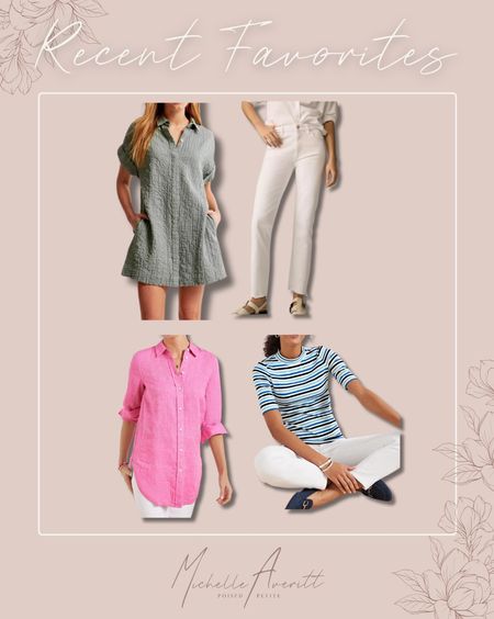 Loving these items from this week and so are you guys! 

Textured dress, pink linen shirt, white pants, striped top

#LTKstyletip #LTKworkwear #LTKSeasonal