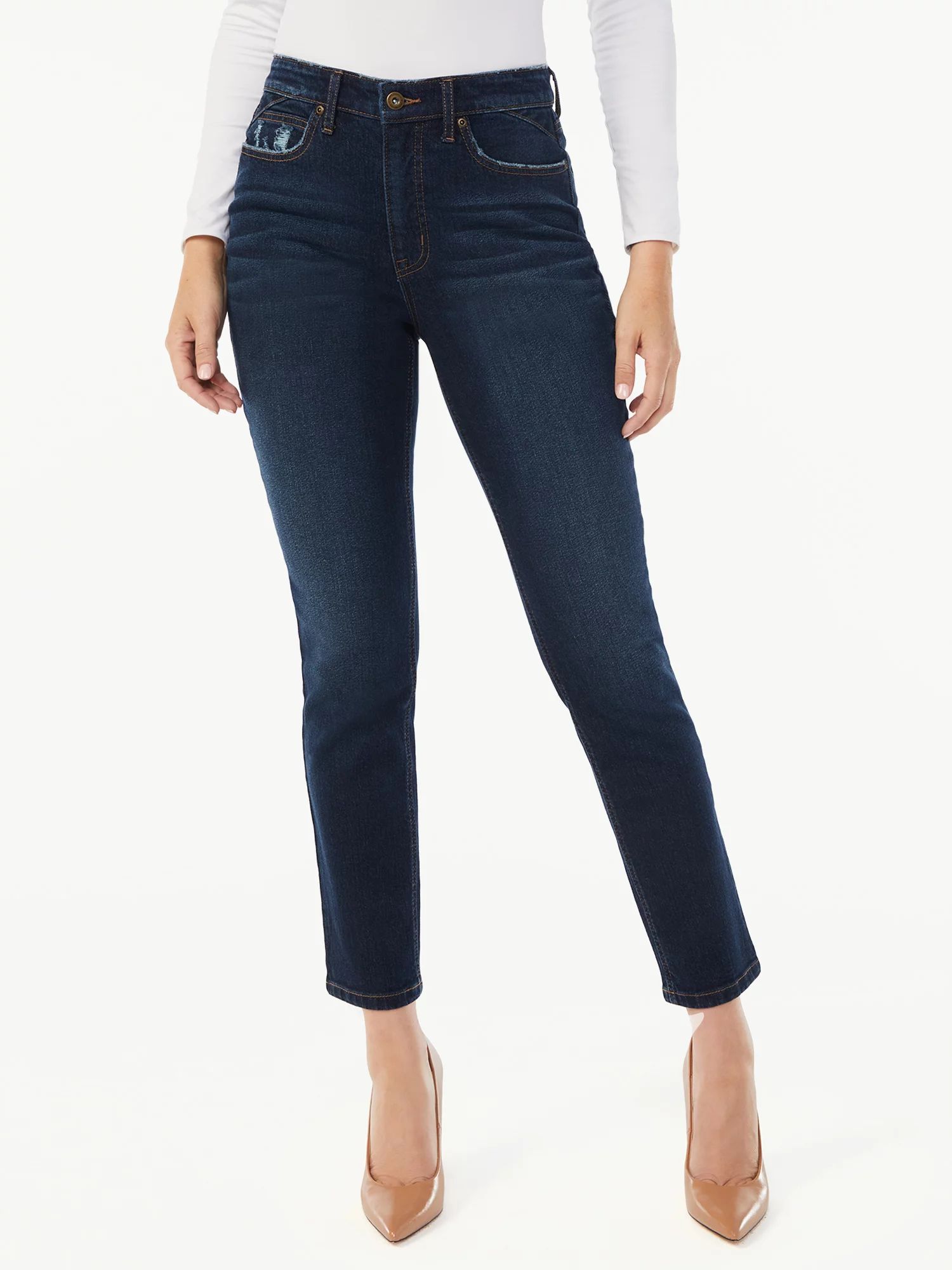 Sofia Jeans by Sofia Vergara Women's Adora High Rise Curvy Girlfriend Jeans | Walmart (US)