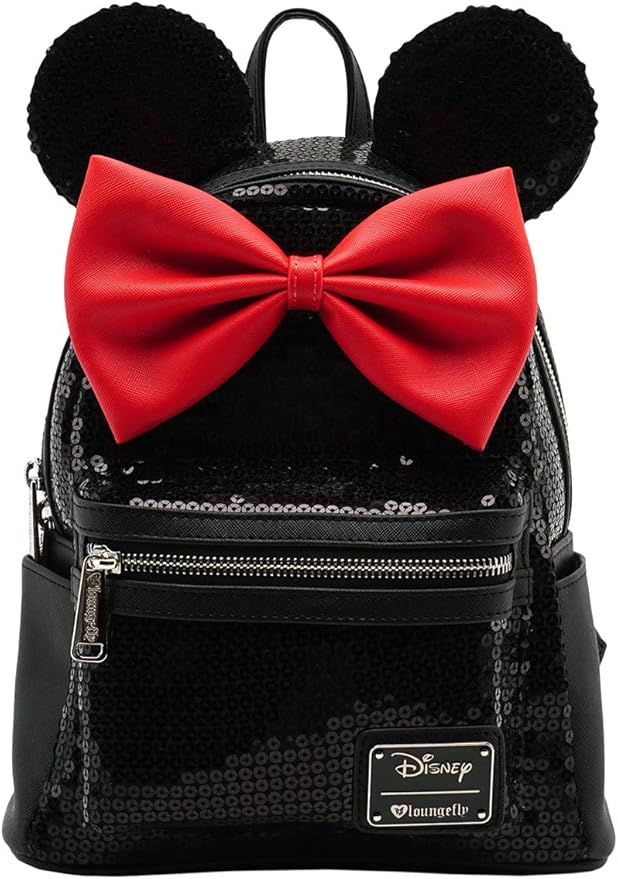 Loungefly Disney Minnie Mouse Black Sequin Womens Double Strap Shoulder Bag Purse | Amazon (US)