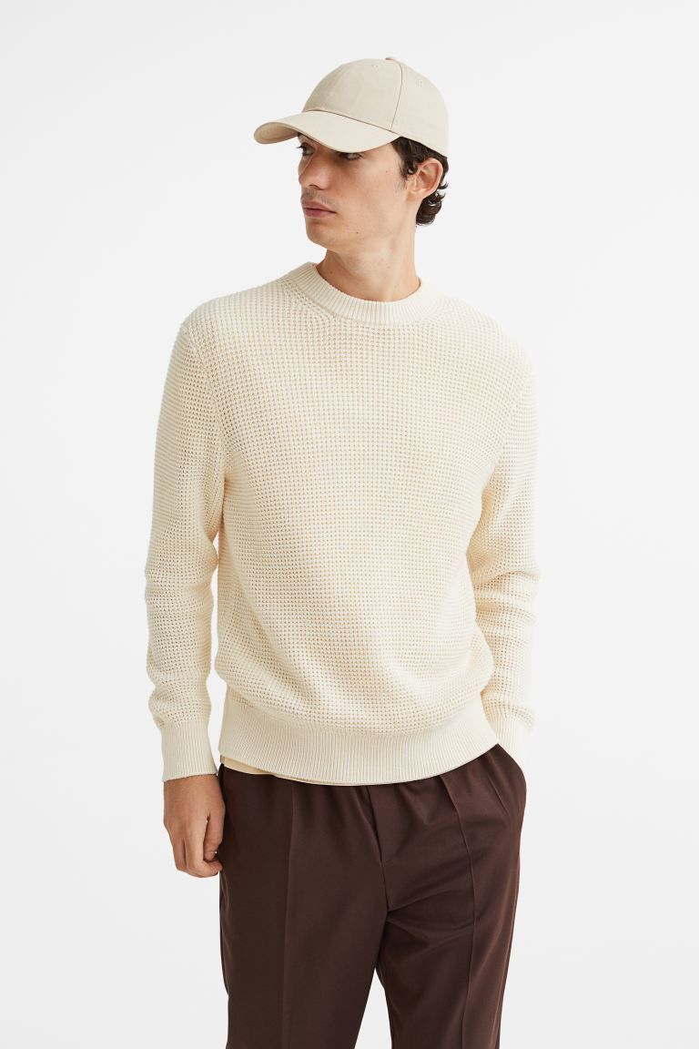 Regular Fit Waffle-knit Sweater | H&M (US)