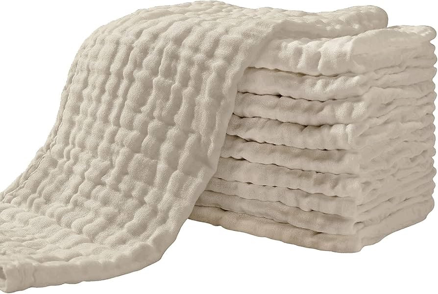 Yoofoss Muslin Burp Cloths for Baby 10 Pack 100% Cotton Baby Washcloths for Boys Girls Large 20''... | Amazon (US)