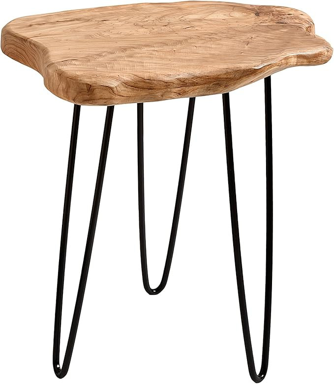 WELLAND Natural Edge End Table, Wood Side Table, Nightstand, Plant Stand 20.5" Tall，Unique desk... | Amazon (US)