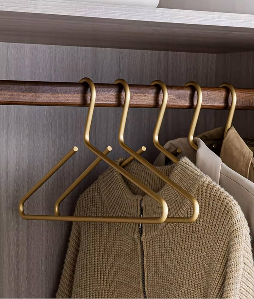 Premium Matte Gold Aluminum Coat Hangers 10 Piece Set, 16.5” Extra Smooth & Durable Metal Shirt... | Amazon (US)