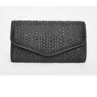 Quiz Black Diamante Clutch Bag | Very (UK)