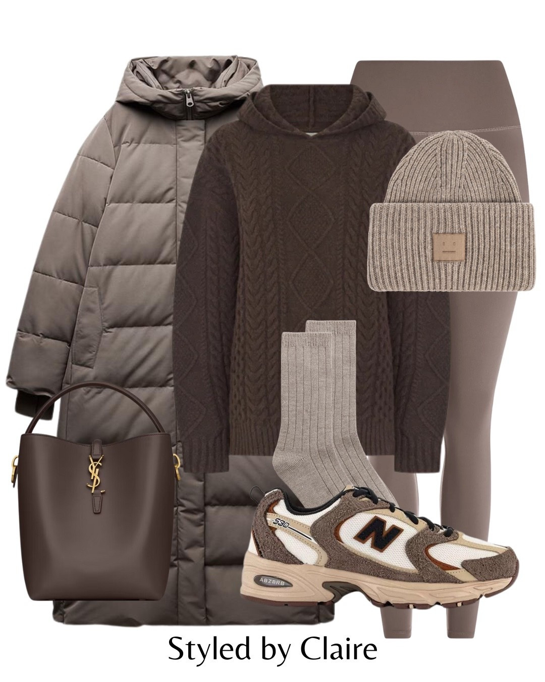 Winter walks🐻
Cable knit hoodie by @reasn
Tags: mink taupe Zara maxi puffer leggings new balance 530 suede chocolate acne studios beanie fashion autumn inspo outfit ideas ribbed socks city break cozy rain waterproof windproof capsule wardrobe basics 

#LTKshoes #LTKstyletip #LTKwinter