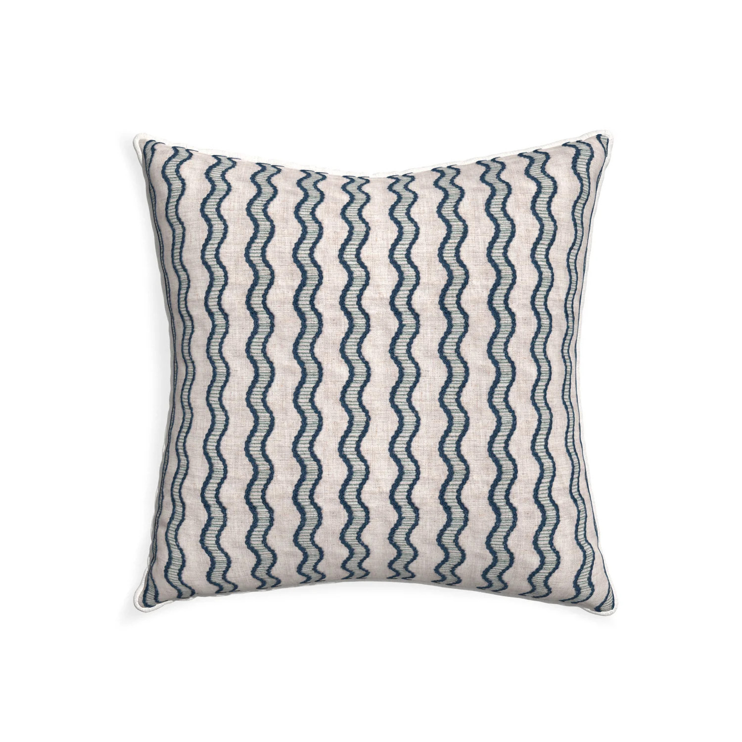 Custom Embroidered Wave Pillow with Trim Customization | Pepper