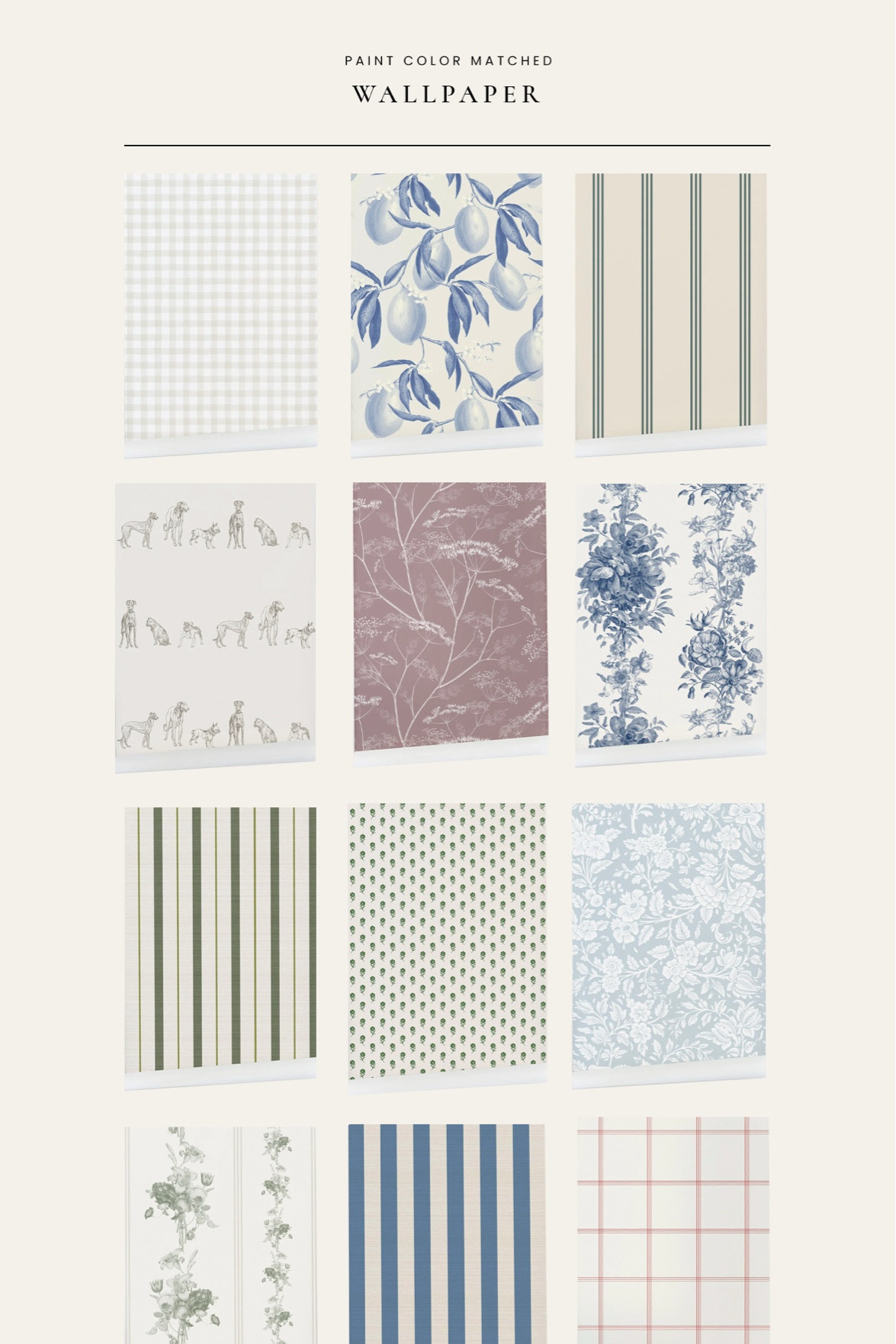 A new to me wallpaper source… all can be color matched to any Sherwin Williams paint swatch! And you can do the reverse of any pattern. Such a good resource to save! 

#LTKHome