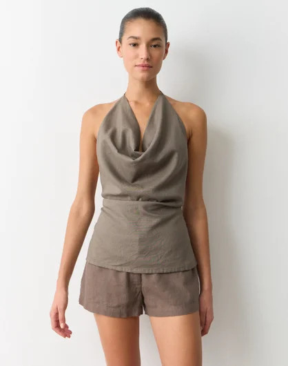 Linen Blend Cowl Neck Blouse | Glassons (Australia)