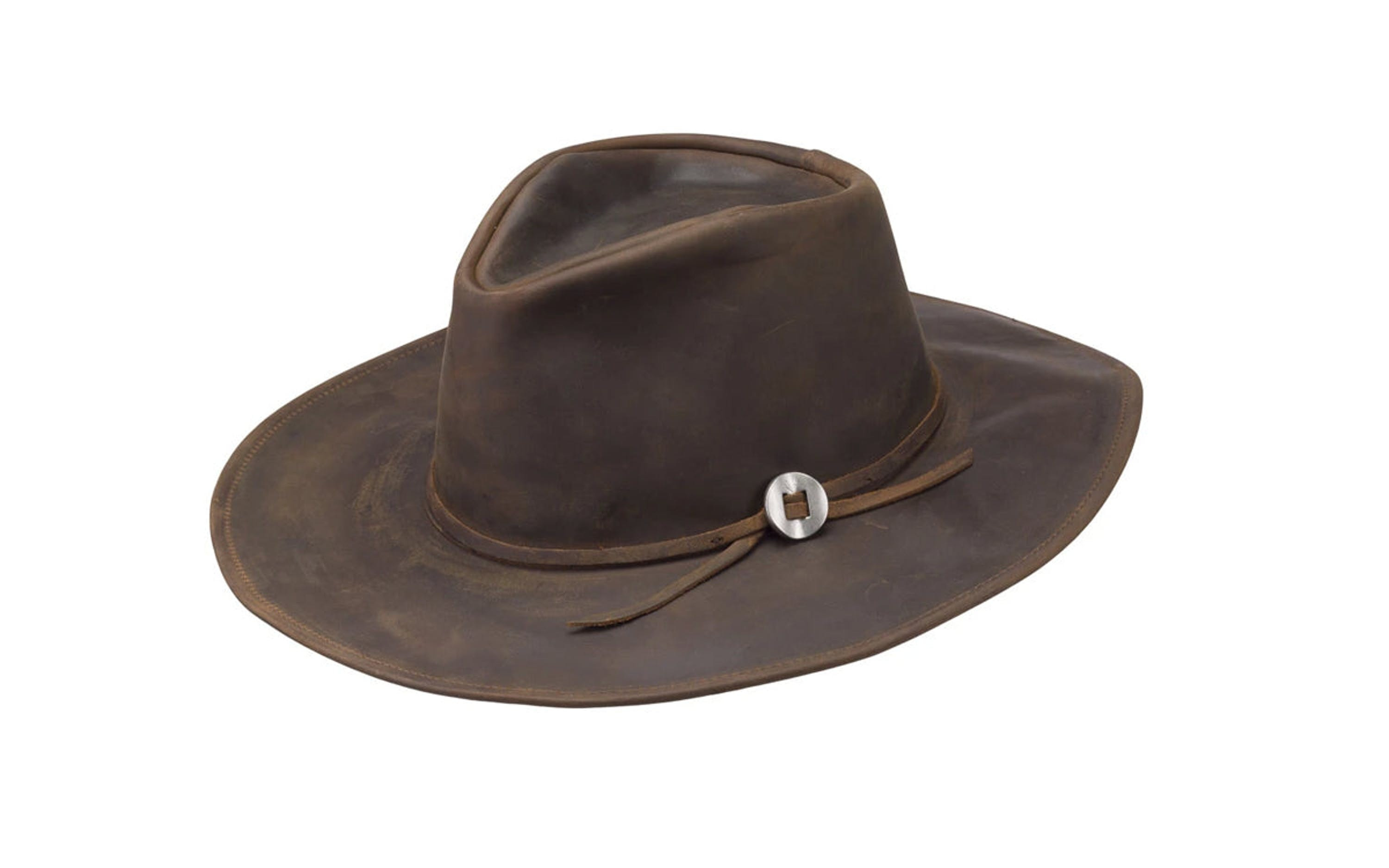 Wilder Wide Brim Leather Hat - Chocolate - S - Also in: M, L | Verishop