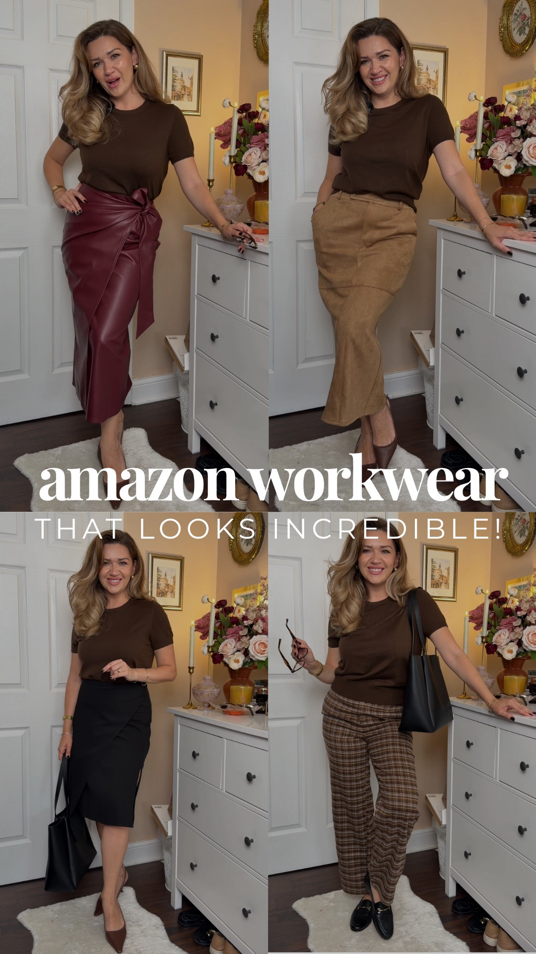 Just sooooooooo good 🪄

I got a medium in everything hehe true to size! The burgundy skirt is the only one that runs a little bit big so you can always size down for that one if you’re in-between 🫶🏻￼

#LTKgrwm #LTKootd #LTKWorkwear