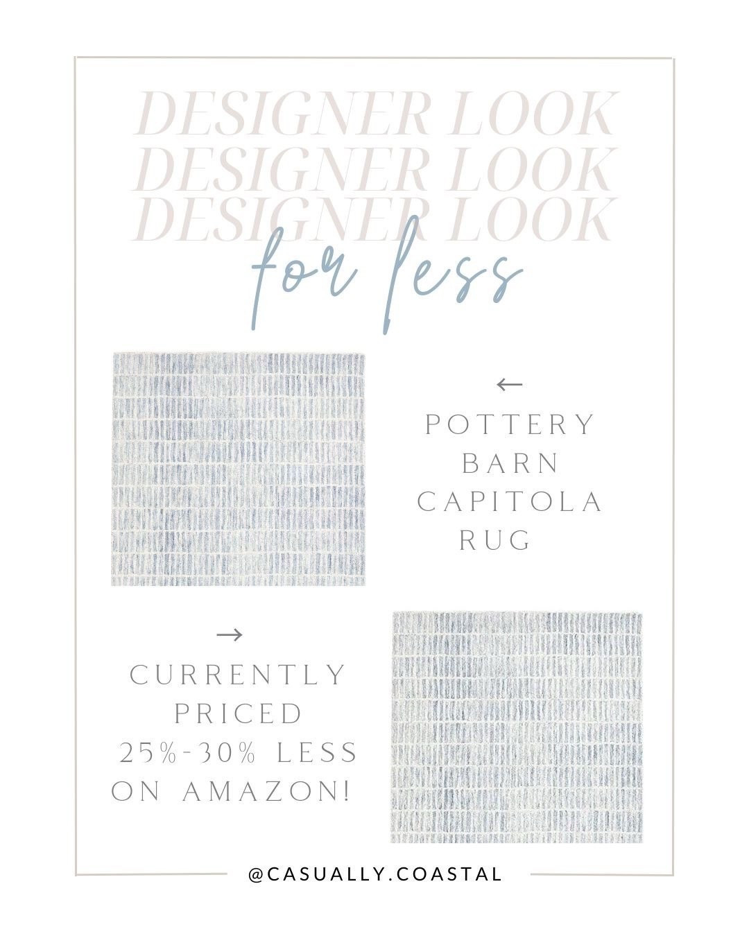If you love the Capitola rug from Pottery Barn, it's currently being sold on Amazon for about 25% - 30% less in most sizes! 
- 
coastal decor, beach house decor, beach decor, beach style, coastal home, coastal home decor, coastal decorating, coastal interiors, coastal house decor, beach style, blue and white home, blue and white decor, amazon rugs, blue and white amazon rugs, amazon Black Friday sale, amazon cyber Monday sale, pottery barn amazon rugs, capitola rug, pottery barn rug, blue and white rugs, coastal rugs, beach house rugs, amazon rugs on sale, amazon living room rugs, bedroom rugs, dining room rugs, wool rugs, 8x10 rugs, 9x12 rugs, 10x13 rugs, amazon carpets, pottery barn carpets, living room carpets, bedroom carpets, 5x7 rugs, 5x8 rugs, designer look for less, pottery barn rugs on amazon

#LTKHome