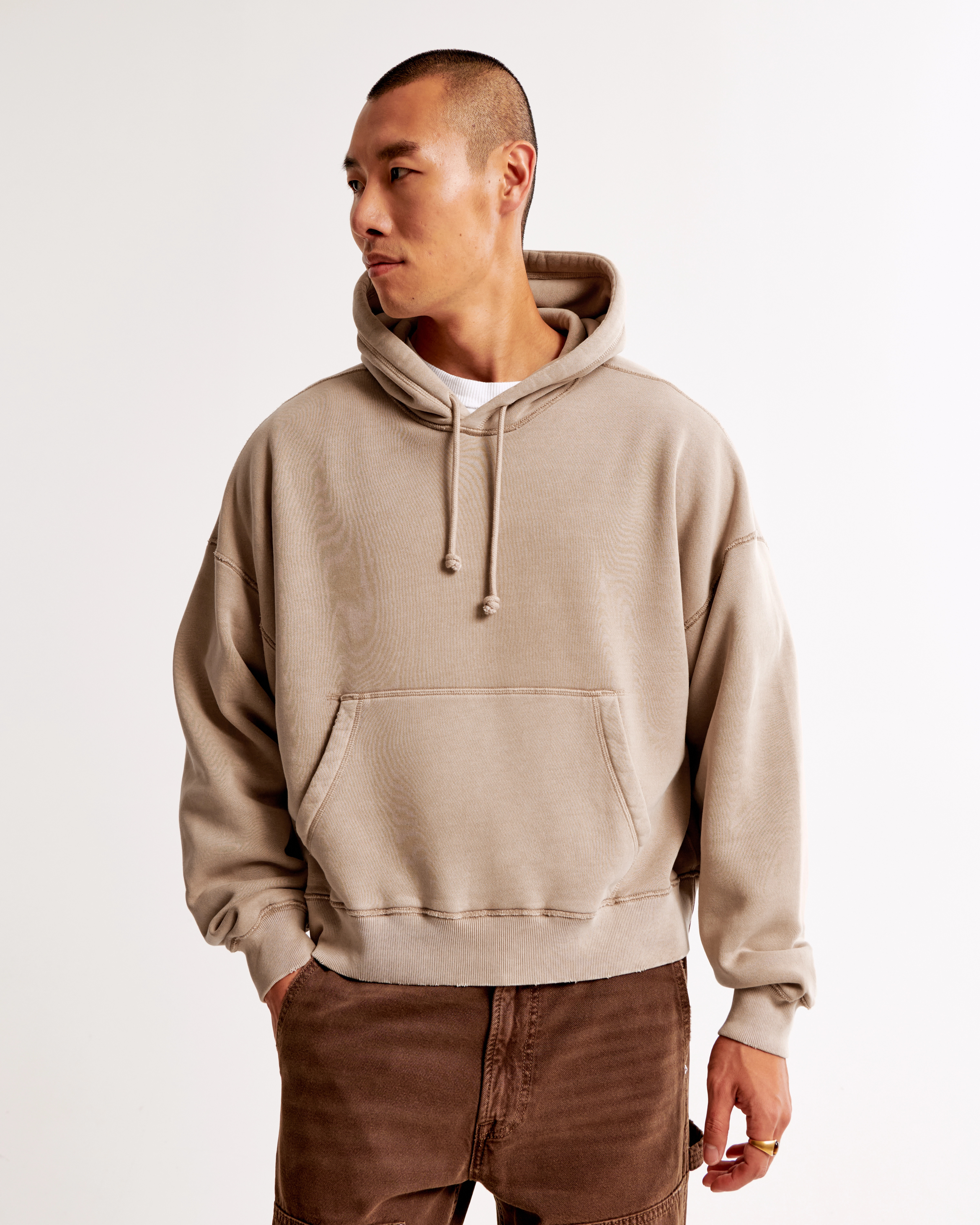 Essential Cropped Popover Hoodie | Abercrombie & Fitch (US)