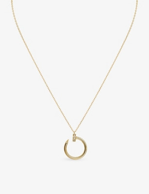 CARTIER - Juste un Clou 18ct yellow-gold and 0.12ct diamond pendant necklace | Selfridges.com | Selfridges