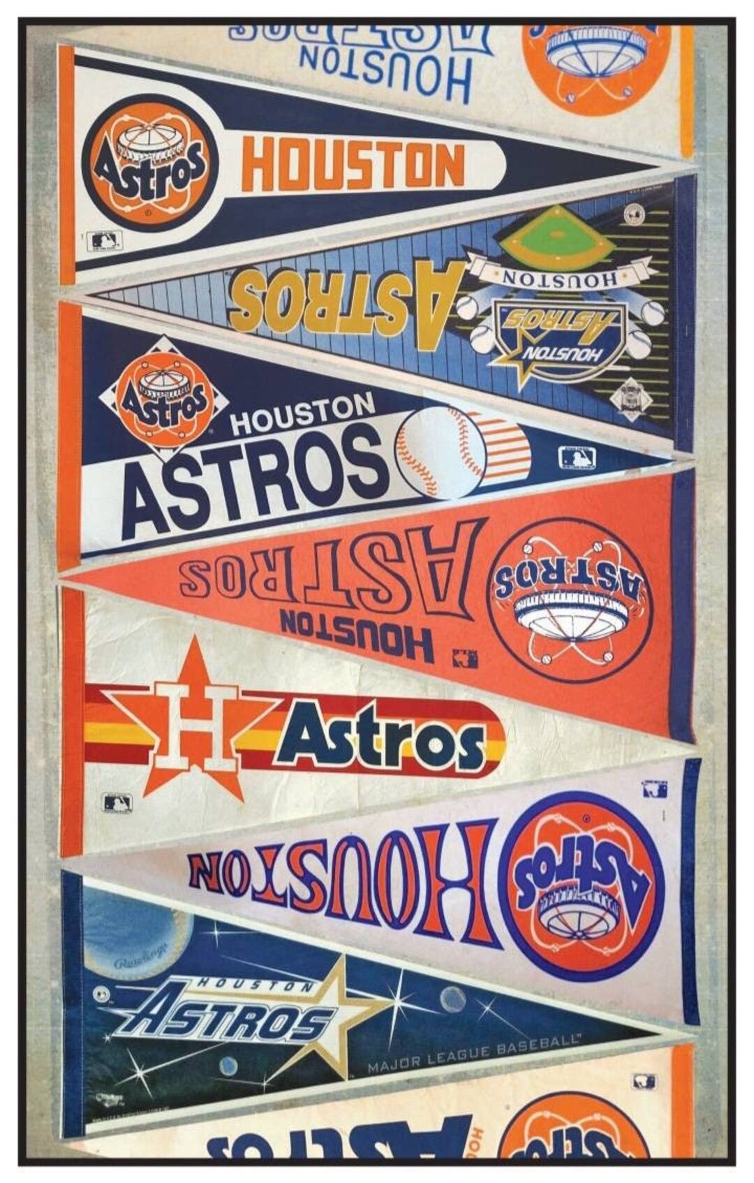 Houston Astros vintage pennant print 15 by 24, 11 by 17 | Etsy (US)