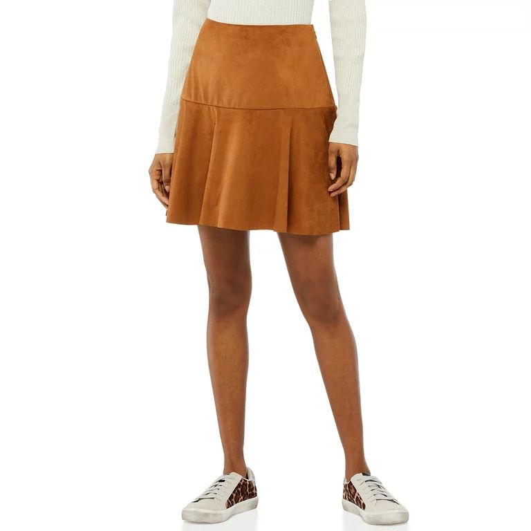 Scoop Women’s A-Line Faux Suede Skirt - Walmart.com | Walmart (US)