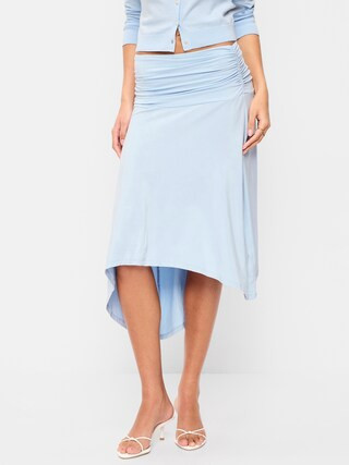 Asymmetrical Draped Midi Skirt | Old Navy (US)