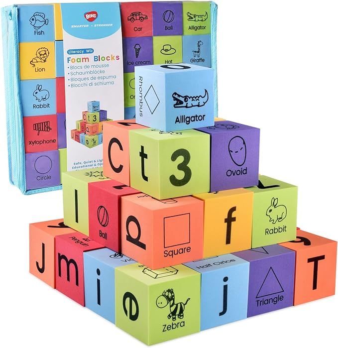 BOHS Foam Learning Blocks - Number,Alphabet,Shapes,Sight Words - Quiet,Safe and Soft Stacking Toy... | Amazon (US)
