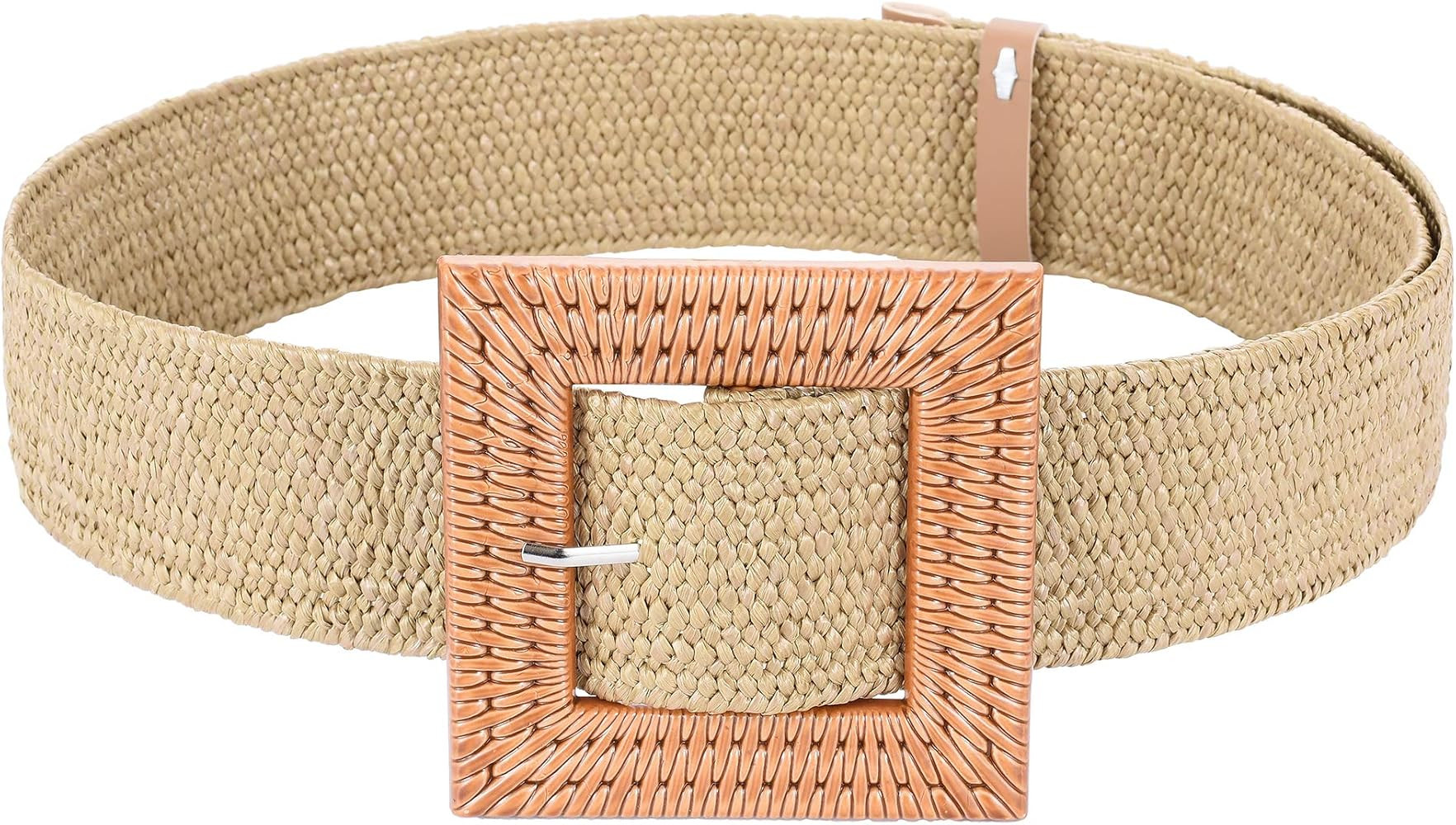 Women’s Belts w Elastic Woven Straw | Tropical Wide Woven Stretch Waist Belt | Amazon (US)