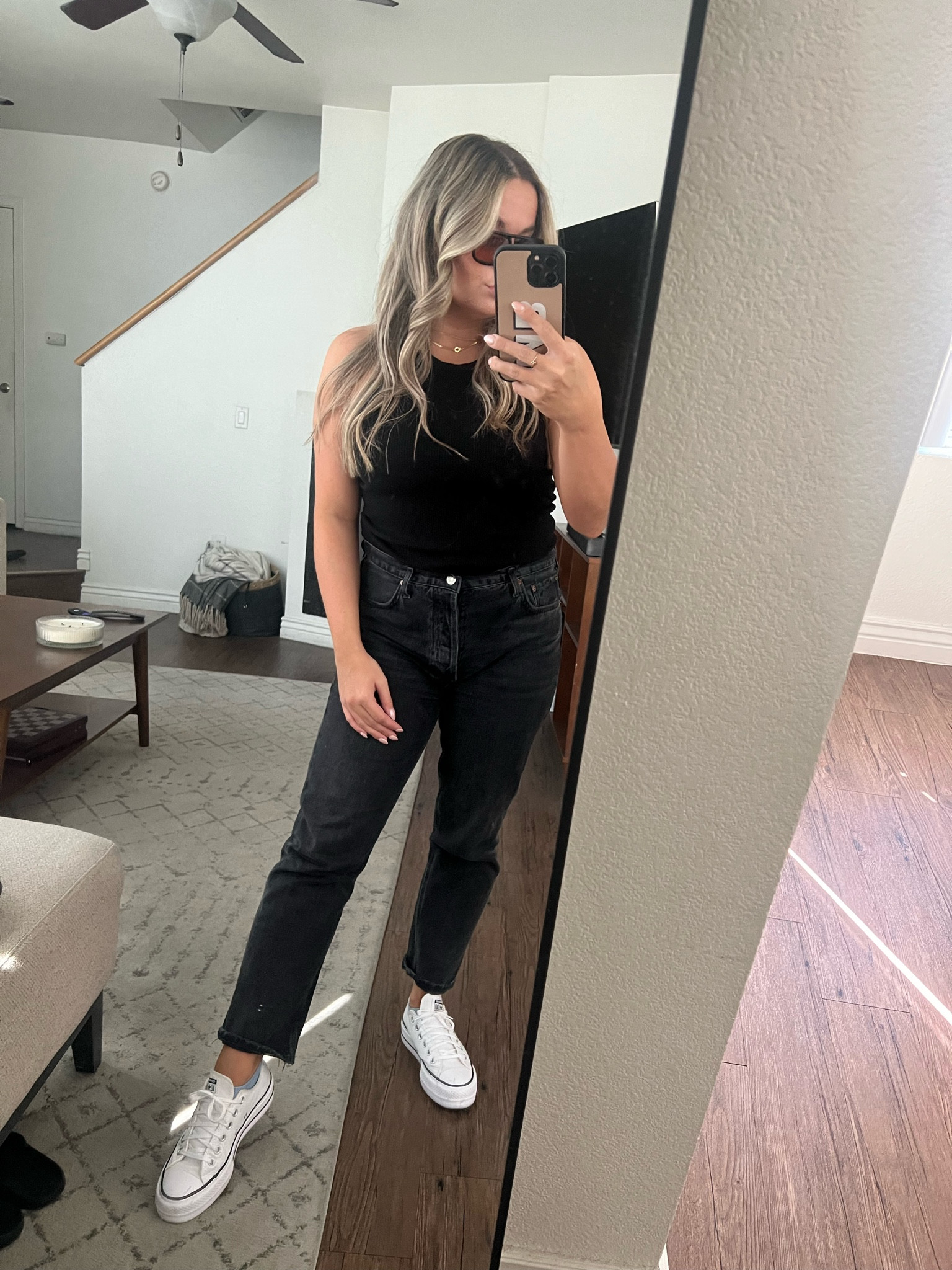 Jeans TTS. Perfect straight jeans a bit cropped and I’m only 5’2” so perfect for petite.

Black denim
Agolde
Agolde jeans
Agolde denim 
Converse
Platform converse
White converse
White sneakers
Spring outfit ideas
Tank tops


#LTKshoecrush #LTKstyletip #LTKunder100