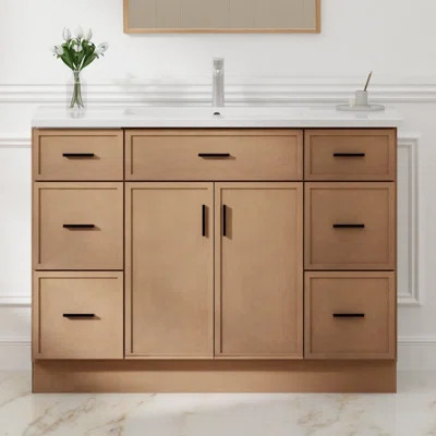 36" Bathroom Vanity With Sink Wood Bathroom Vanity Cabinet ,Freestanding Bathroom Sink Cabinet With Soft-Closing Door,Small Edge Style | Wayfair North America