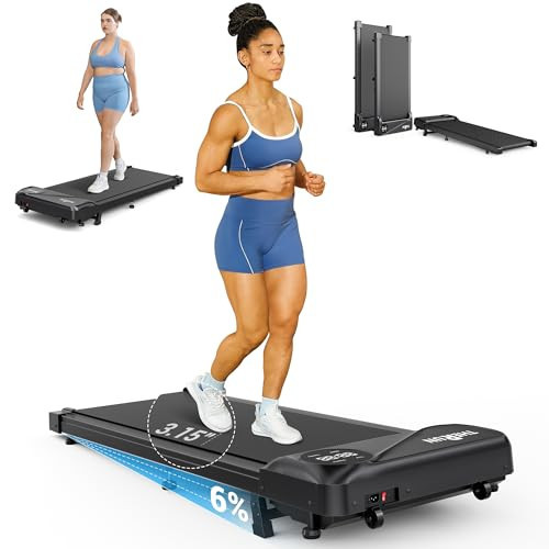 THERUN Walking Pad with Incline, Portable Mini Manual Incline Treadmills for Home/Office, Walking Pad Treadmill 2.5HP, Walking Jogging Machine with 300 lbs Weight Capacity Remote Control LED Display | Amazon (US)