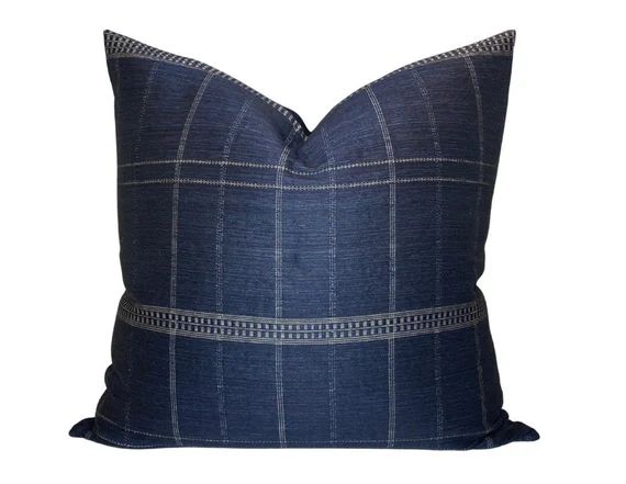 Mademoiselle Pillow Cover in Midnight Blue Designer Pillow - Etsy | Etsy (US)
