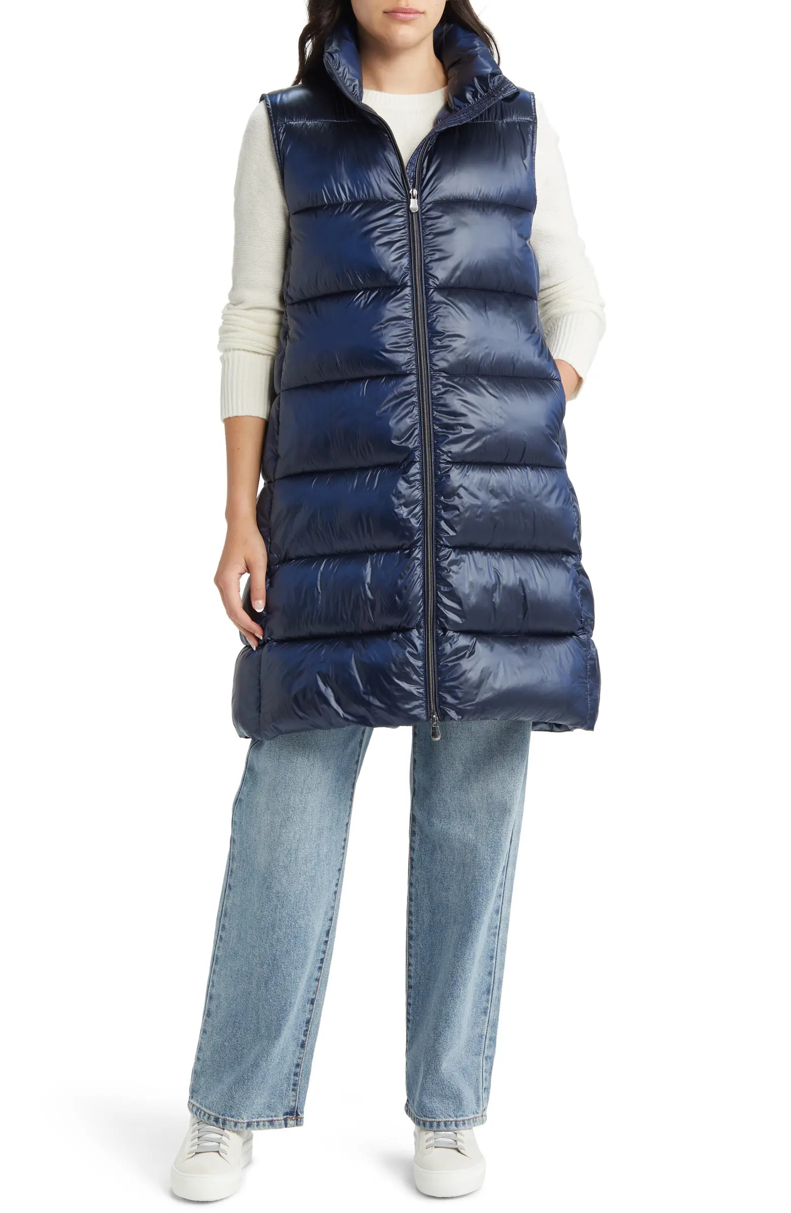 Sabrina Longline Recycled Nylon Puffer Vest | Nordstrom