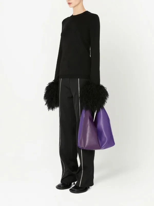 JW Anderson Pom pom-cuff Crew Neck Sweater - Farfetch | Farfetch Global