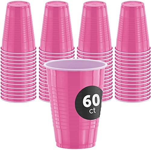 DecorRack 60 Party Cups 12 oz Disposable Plastic Cups for Birthday Party Bachelorette Camping Ind... | Amazon (US)