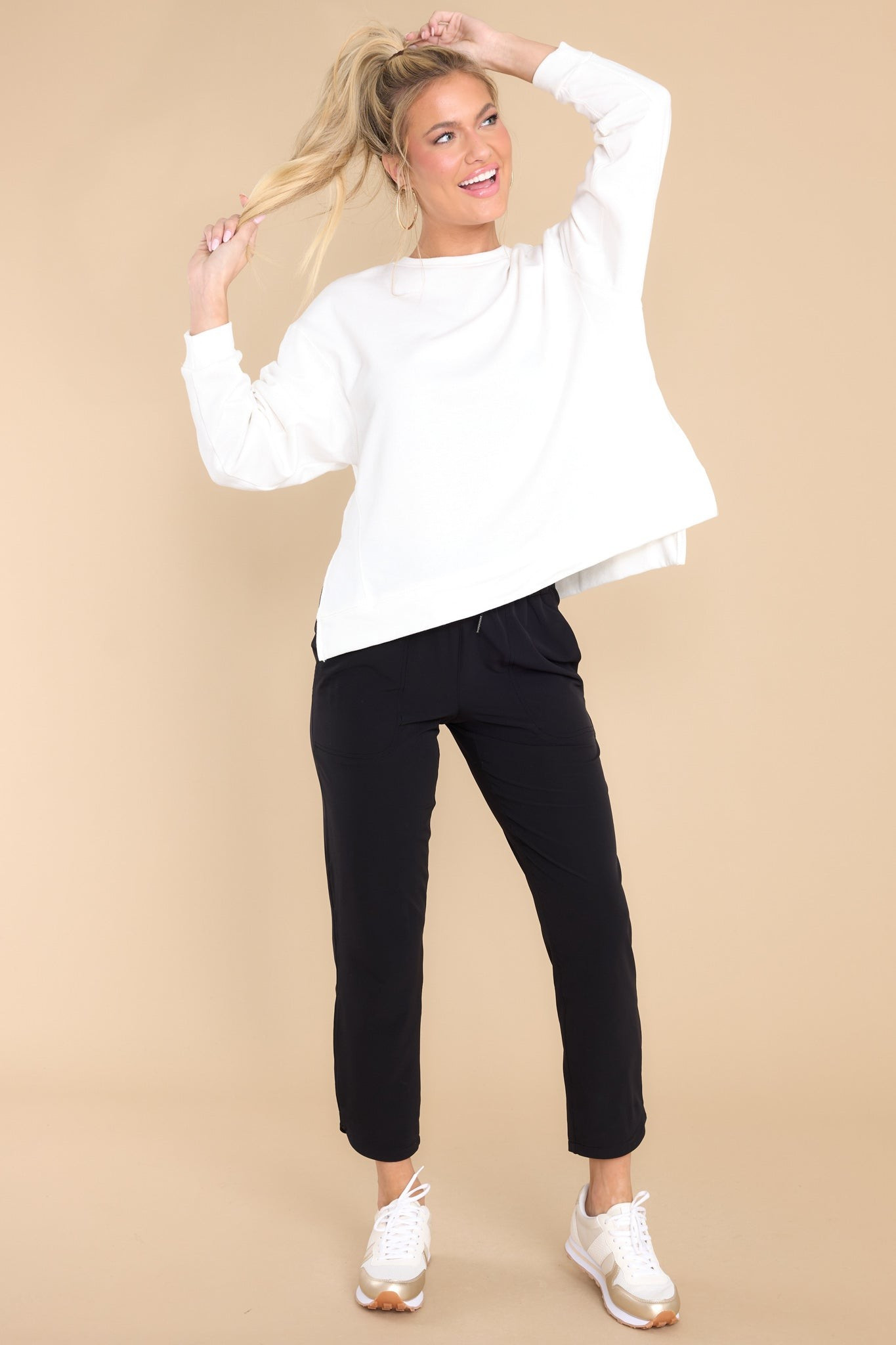 Simple Solutions Off White Top | Red Dress 