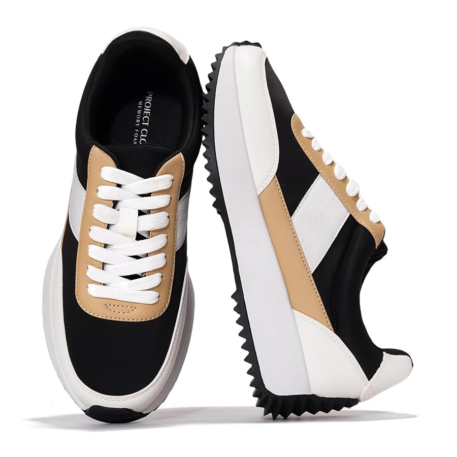 Project Cloud Womens Sneakers - Memory Foam Insole and Lightweight Spring Shoes - Non-Slip Lace U... | Amazon (US)